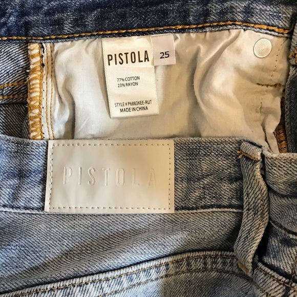 Pistola 25 Charlie High Rise Jeans in Ruthless Women’s Straight Distressed Crop - Picture 8 of 10